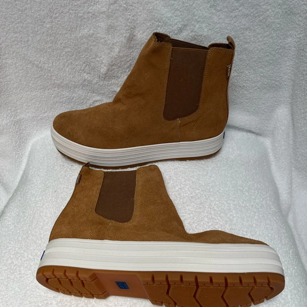 Women’s Keds Brown Suede Platform Chelsea Boots Size 9.5 NWOT - Picture 3 of 6